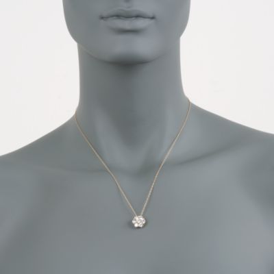 1.85 ct. t.w. CZ Flower Drop Necklace in 14kt Yellow Gold. 18" &mdash; Alt Image 2