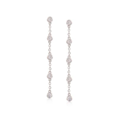 1.00 ct. t.w. CZ Linear Earrings in 14kt White Gold &mdash; Alt Image 1