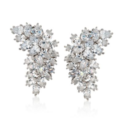 46.20 ct. t.w. CZ Spray Earrings in Sterling Silver &mdash; Alt Image 1