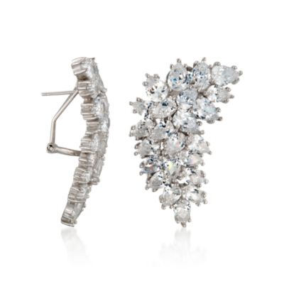 46.20 ct. t.w. CZ Spray Earrings in Sterling Silver &mdash; Alt Image 3