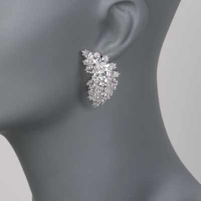 46.20 ct. t.w. CZ Spray Earrings in Sterling Silver &mdash; Alt Image 2