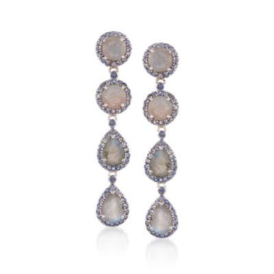 Labradorite and 2.25 ct. t.w. Iolite Earrings in Sterling Silver &mdash; Alt Image 1