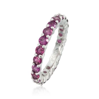 3.00 ct. t.w. Pink Rhodolite Eternity Band Ring in Sterling Silver &mdash; Alt Image 3