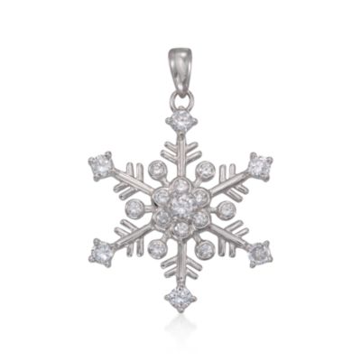 3.40 ct. t.w. CZ Snowflake Pendant in Sterling Silver &mdash; Alt Image 1