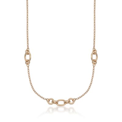 Italian 14kt Yellow Gold Station-Link Necklace &mdash; Alt Image 1