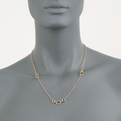 Italian 14kt Yellow Gold Station-Link Necklace &mdash; Alt Image 4