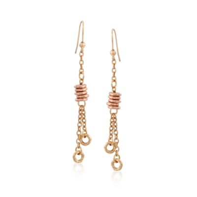 Italian 14kt Two-Tone Chain Earrings &mdash; Alt Image 1