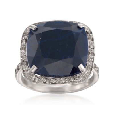 11.95 Carat Sapphire and .24 ct. t.w. Diamond Ring in Sterling Silver &mdash; Alt Image 1
