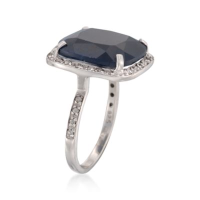 11.95 Carat Sapphire and .24 ct. t.w. Diamond Ring in Sterling Silver &mdash; Alt Image 3