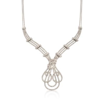 .88 ct. t.w. Diamond Loop Necklace in 14kt White Gold. 17" &mdash; Alt Image 1