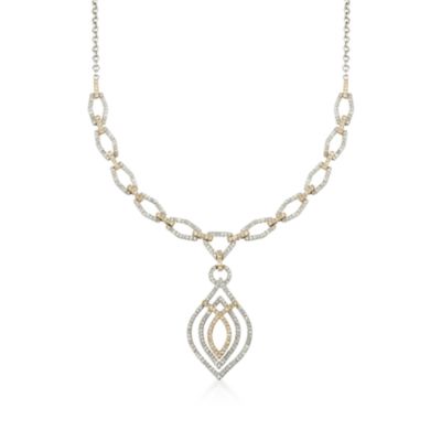 1.20 ct. t.w. Diamond Marquise Necklace in 14kt Two-Tone. 17" &mdash; Alt Image 1