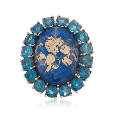 Lapis Doublet Ring in Sterling Silver &mdash; Alt Image 1