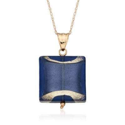 Italian Murano Glass Necklace in 14kt Yellow Gold. 18" &mdash; Alt Image 1