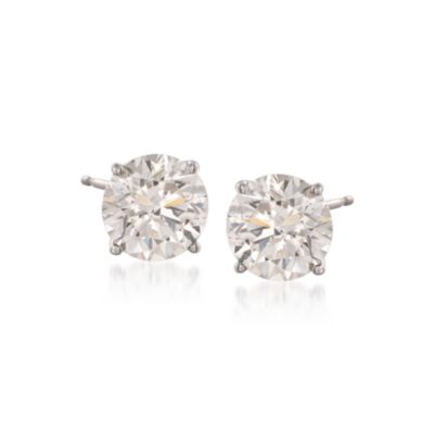 3.54 ct. t.w. Certified Diamond Stud Earrings in 14kt White Gold &mdash; Alt Image 1