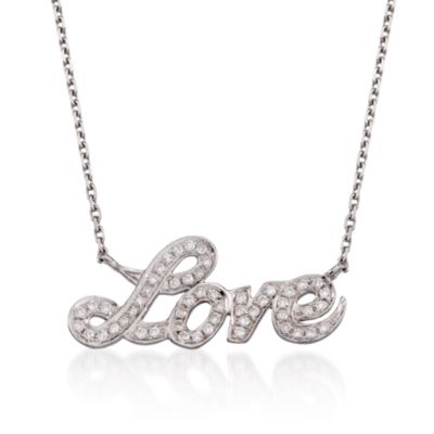 .25 ct. t.w. Diamond Love Necklace in 18kt White Gold. 16" &mdash; Alt Image 1
