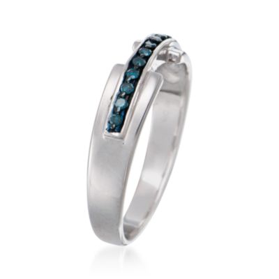 .10 ct. t.w. Blue Diamond Ring in Sterling Silver &mdash; Alt Image 3