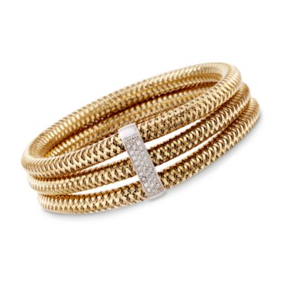 Roberto Coin "Primavera" 1.05 ct. t.w. Diamond Bangle Bracelet in 18kt Two-Tone Gold. 7" &mdash; Alt Image 1