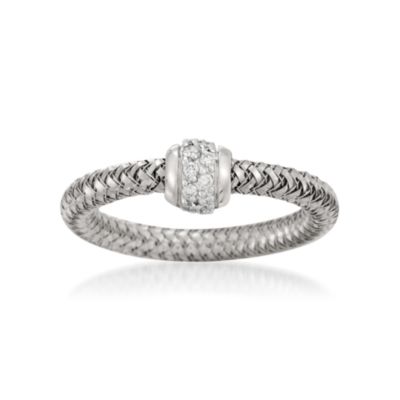 Roberto Coin Mini "Primavera" Diamond Ring in 18kt White Gold. Size 6.5 &mdash; Alt Image 1