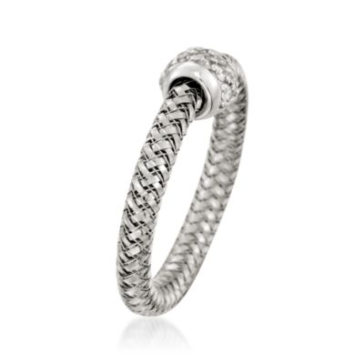 Roberto Coin Mini "Primavera" Diamond Ring in 18kt White Gold. Size 6.5 &mdash; Alt Image 3