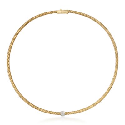 Roberto Coin "Primavera" 18kt Two-Tone Gold Mesh Necklace. 18" &mdash; Alt Image 3