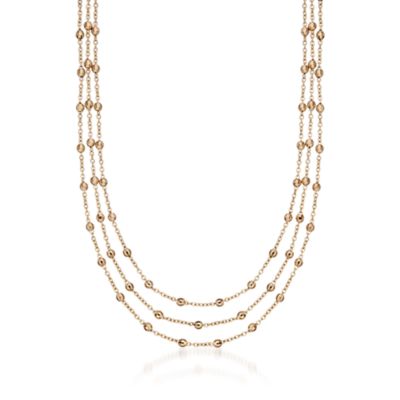 Roberto Coin "Mini-Palini" 18kt Yellow Gold 3-Row Collar Necklace. 16" &mdash; Alt Image 1