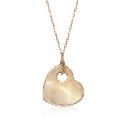 Heart Necklace in 14kt Yellow Gold. 18" &mdash; Alt Image 1