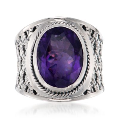 8.50 Carat Amethyst Ring in Sterling Silver &mdash; Alt Image 1