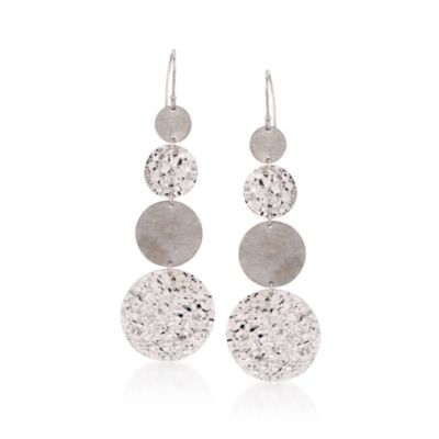 Sterling Silver Graduated Disc Earrings &mdash; Alt Image 1