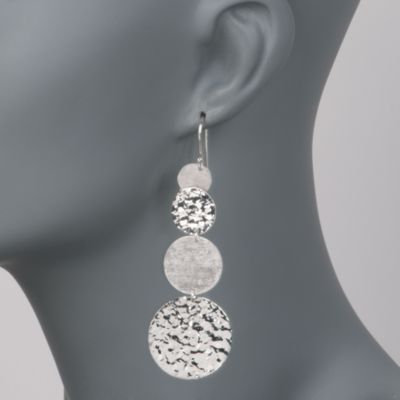 Sterling Silver Graduated Disc Earrings &mdash; Alt Image 2