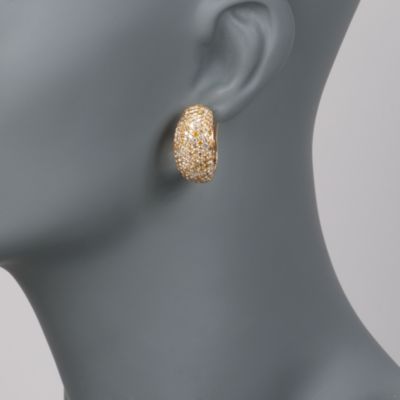 5.00 ct. t.w. Yellow and White Pave Diamond Earrings in 18kt Yellow Gold &mdash; Alt Image 2