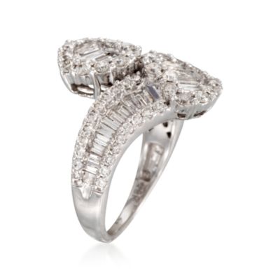 1.95 ct. t.w. Diamond Double Heart Ring in 18kt White Gold &mdash; Alt Image 3
