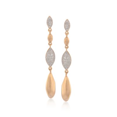 .20 ct. t.w. Pave Diamond Linear Earrings in 18kt Over Sterling &mdash; Alt Image 1