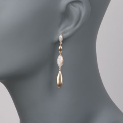.20 ct. t.w. Pave Diamond Linear Earrings in 18kt Over Sterling &mdash; Alt Image 2