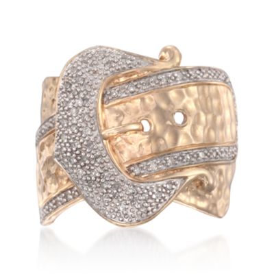 .25 ct. t.w. Diamond Buckle Ring in 18kt Over Sterling &mdash; Alt Image 1