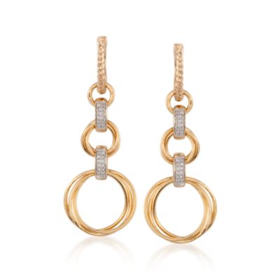 .15 ct. t.w. Diamond Circle Earrings in 18kt Over Sterling &mdash; Alt Image 1