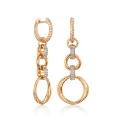 .15 ct. t.w. Diamond Circle Earrings in 18kt Over Sterling &mdash; Alt Image 3