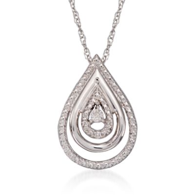 Diamond Pendant Necklace in Sterling Silver. 18" &mdash; Alt Image 1