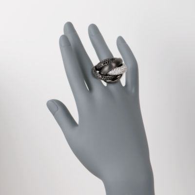 4.50 ct. t.w. Black and White Diamond Knot Ring in 18kt White Gold &mdash; Alt Image 2