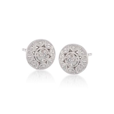 Diamond Earrings in Sterling Silver &mdash; Alt Image 1
