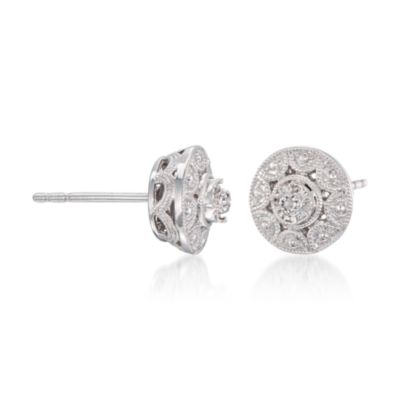 Diamond Earrings in Sterling Silver &mdash; Alt Image 3