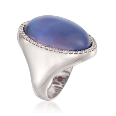 Roberto Coin Triplet Ring With Diamonds in 18kt White Gold. Size 6.5 &mdash; Alt Image 3