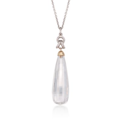 20.00 Carat Rock Crystal Necklace in Two-Tone. 18" &mdash; Alt Image 1