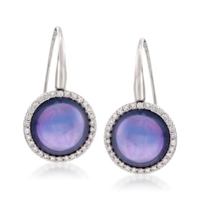 Roberto Coin Triplet Drop Earrings With Diamonds in 18kt White Gold &mdash; Alt Image 1