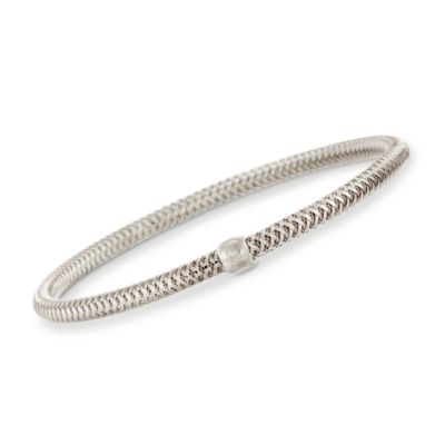 Roberto Coin "Primavera" 18kt White Gold Mesh Bangle Bracelet. 7" &mdash; Alt Image 1