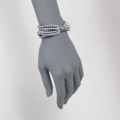 Gray Pearl and 2.65 ct. t.w. Diamond Bracelet With Sterling Silver &mdash; Alt Image 2