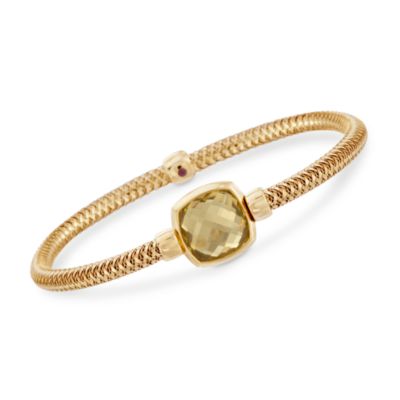 Roberto Coin 6.00 Carat Lemon Quartz "Primavera" Bangle Bracelet in 18kt Yellow Gold. 7" &mdash; Alt Image 1