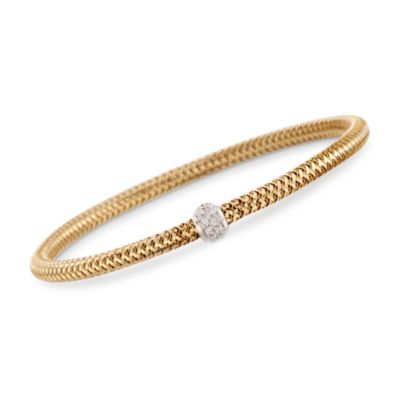 Roberto Coin "Primavera" 18kt Two-Tone Gold Mesh Bangle Bracelet. 7" &mdash; Alt Image 1