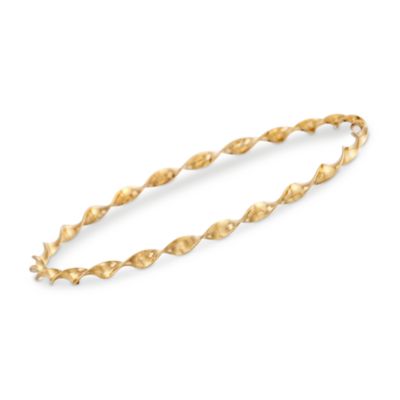 Roberto Coin 18kt Yellow Gold Twist Bangle Bracelet. 7" &mdash; Alt Image 1