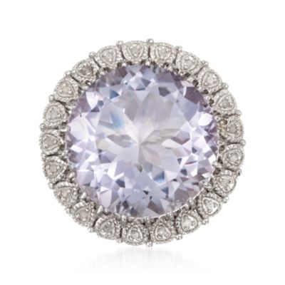 18.00 ct. t.w. Rose De France Amethyst and .10 ct. t.w. Diamond Cocktail Ring in Sterling Silver &mdash; Alt Image 1