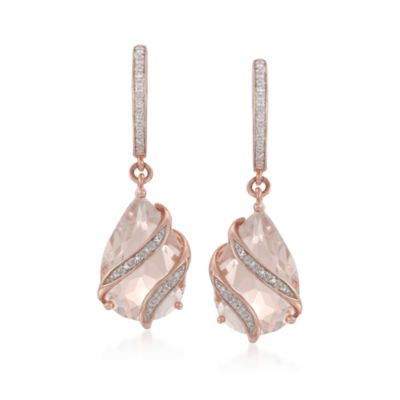 Rock Crystal and .10 ct. t.w. Diamond Drop Earrings in 18kt Over Sterling &mdash; Alt Image 1